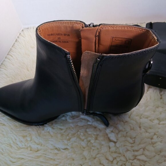 Women's Hudson London Larry Black leather heeled ankle boots size EU 39 - US 8 - Picture 5 of 12